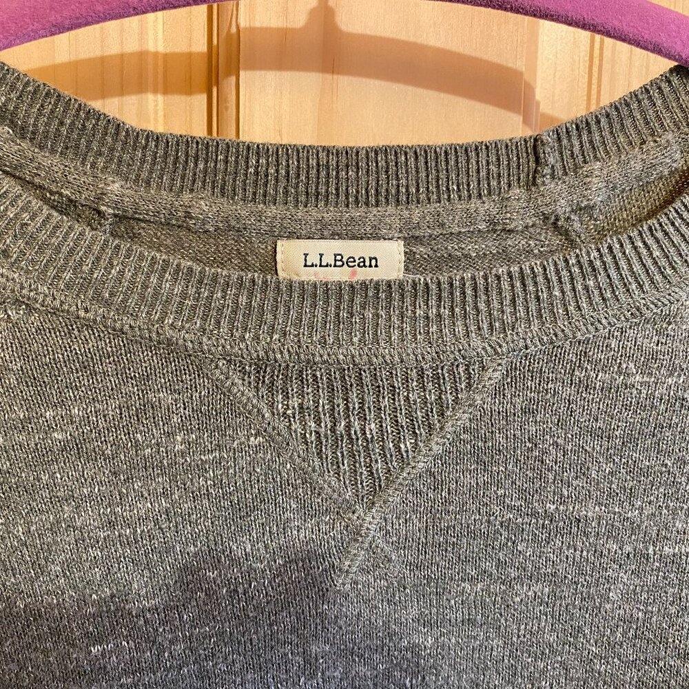 LL Bean organic cotton sweater, sage/gray green